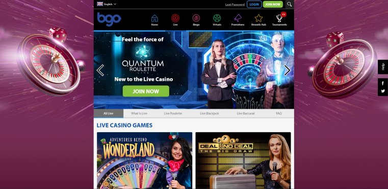 bgo live casino page