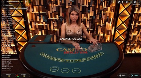 Live Casino Poker at Royal Panda