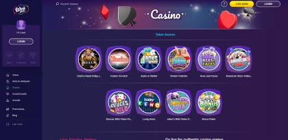 Online games page at Wink Slots Casino